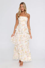 Easy Charm Strapless Maxi Dress Yellow