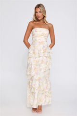 Easy Charm Strapless Maxi Dress Yellow